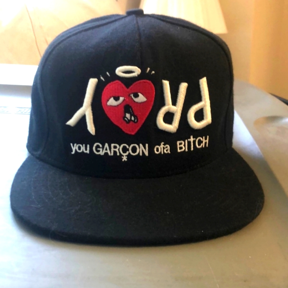 UNIF x Comme Des Garsons PRAY snapback hat